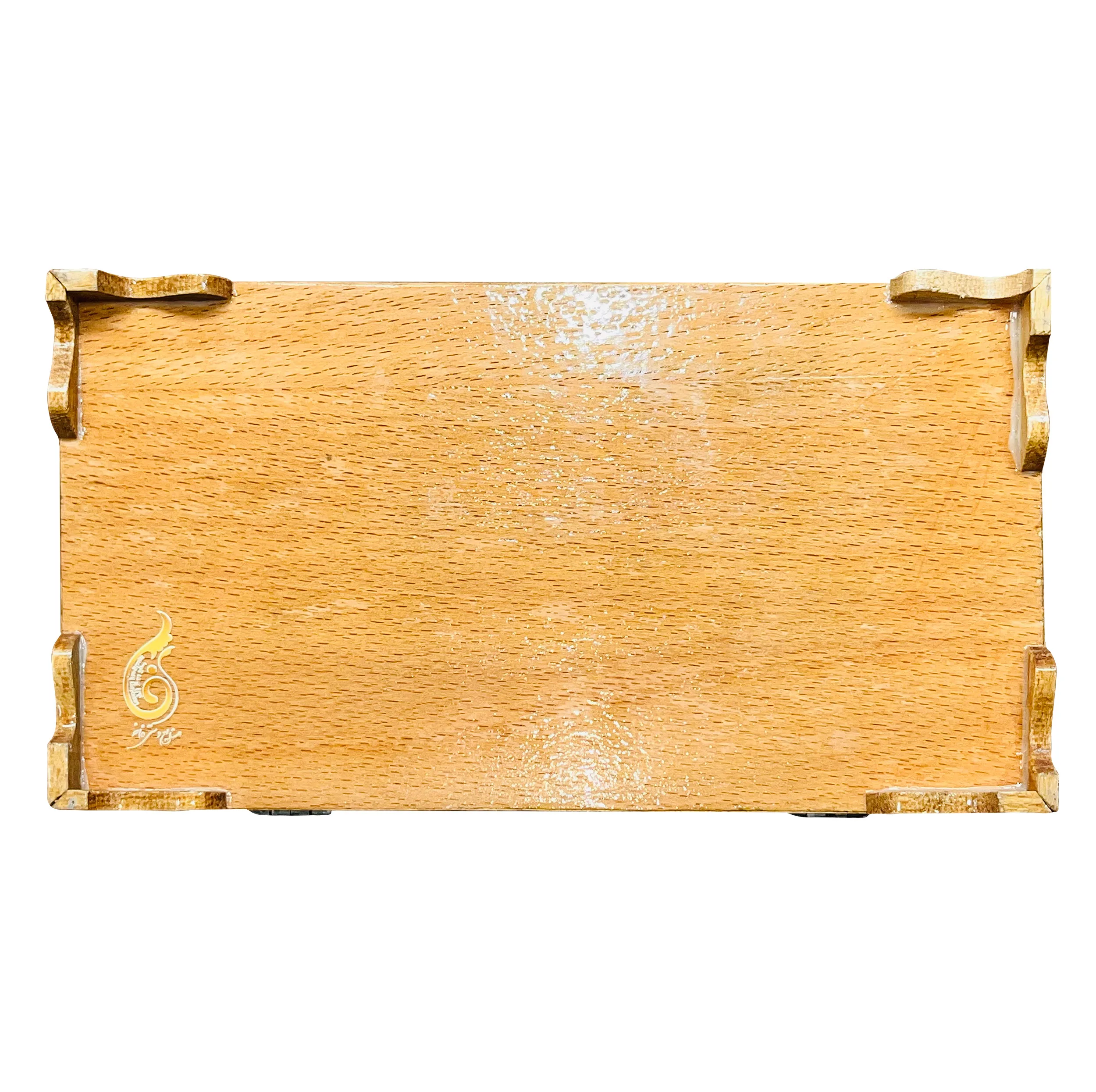 جعبه کارد و چنگال خاتم کاری چوبی صنایع دستی فاخر مدل چوبین کد SQRd