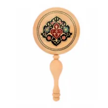 آینه چوبی طرح گلی