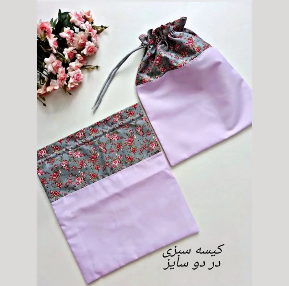 کیسه سبزی بارنیک مدل گلدار مجموعه 2 عددی