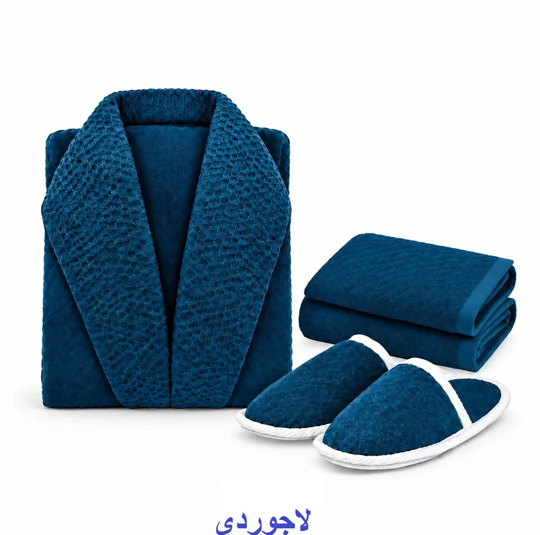 سرویس حوله پالتویی 3 تکه الماس مدل Anima سایز 125 مناسب قد 160 تا 185 سانتی متر
