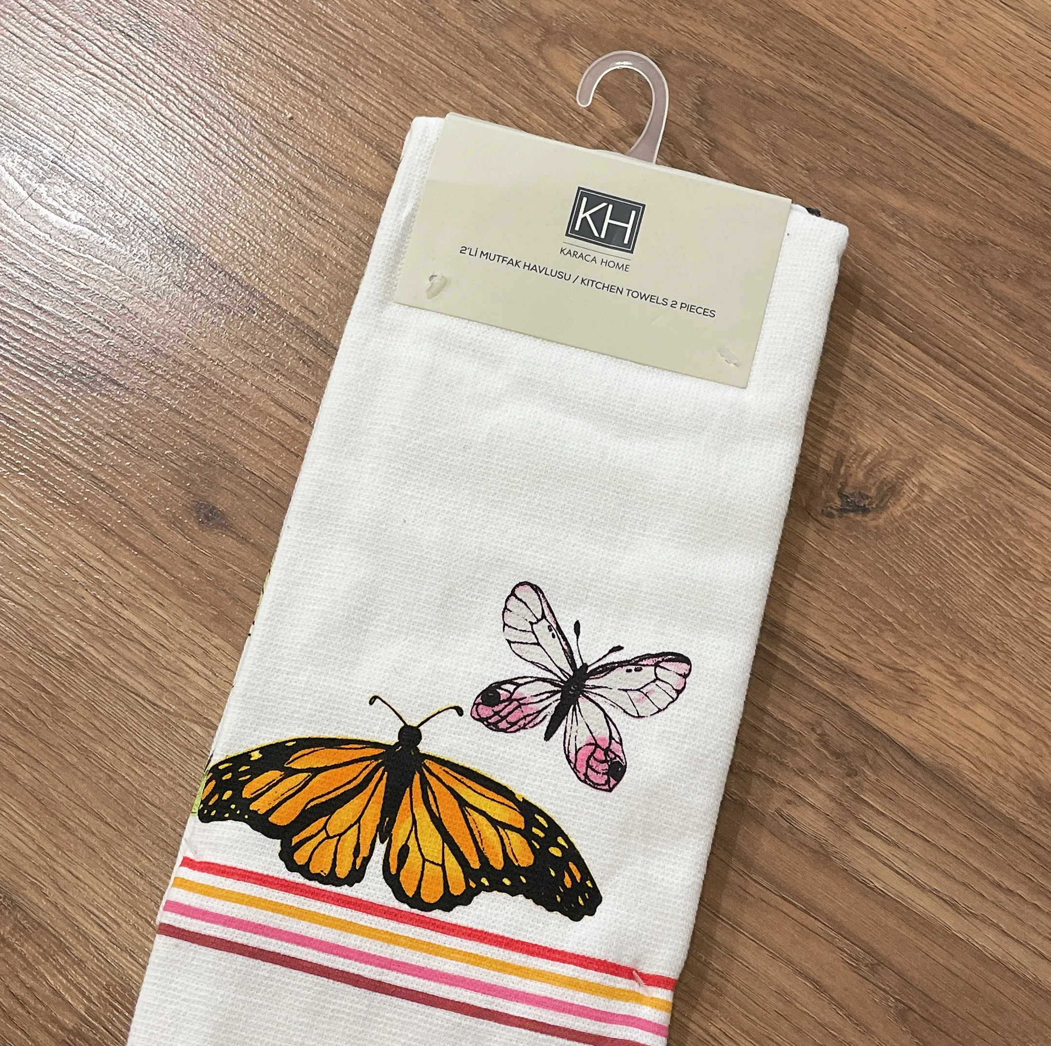 دستمال آشپزخانه کاراجا مدل Butterfly مجموعه 2 عددی