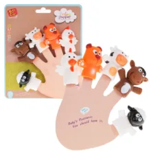 عروسک انگشتی  ناب سل مدل سیلیکونی طرح حیوانات مزرعه بامزه کد FINGER PUPPET NAAB001 مجموعه 5 عددی