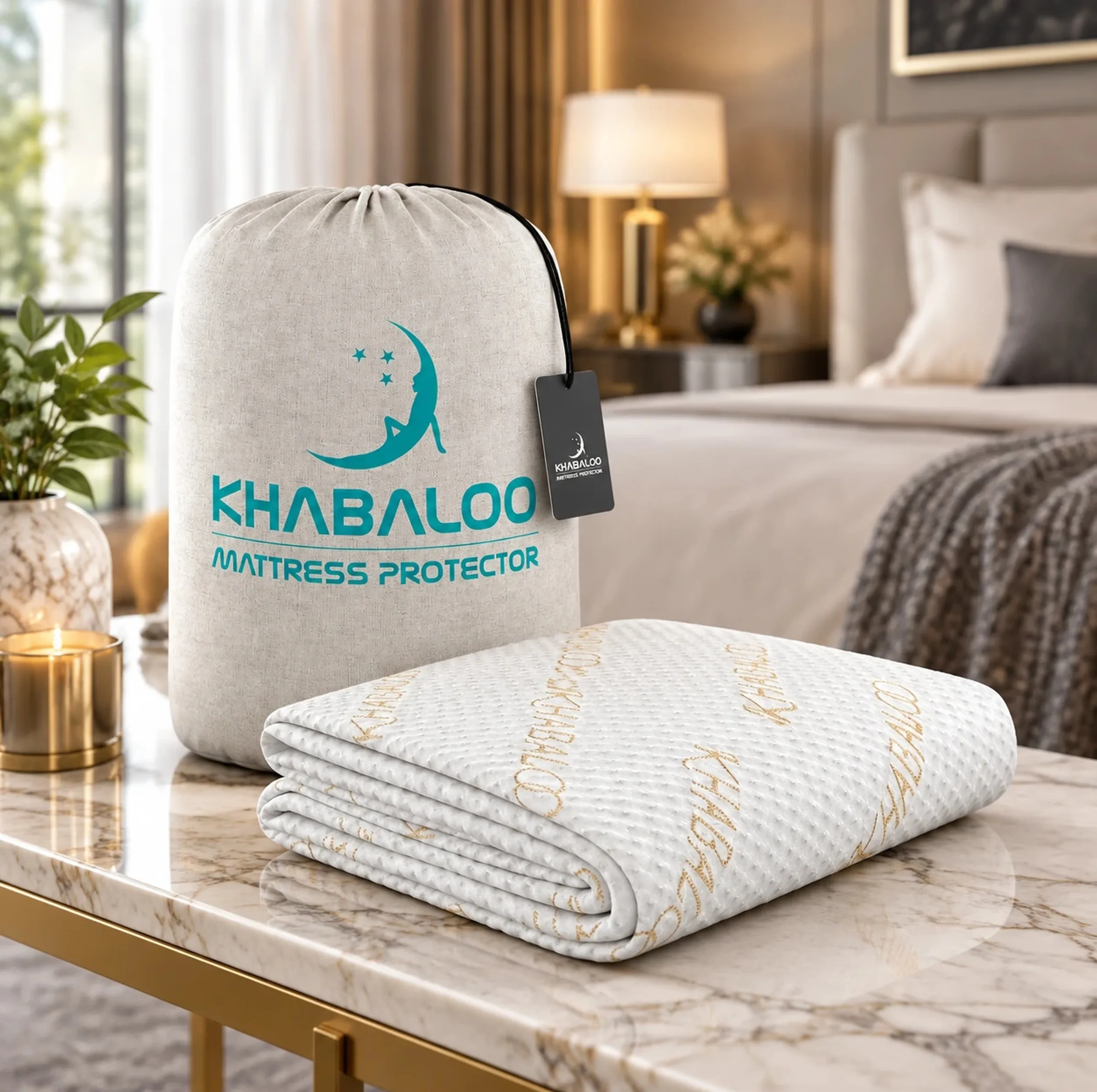 محافظ تشک خوابالو مدل ضد آب پلاس یک و نیم نفره سایز 200 × 120 سانتی متر