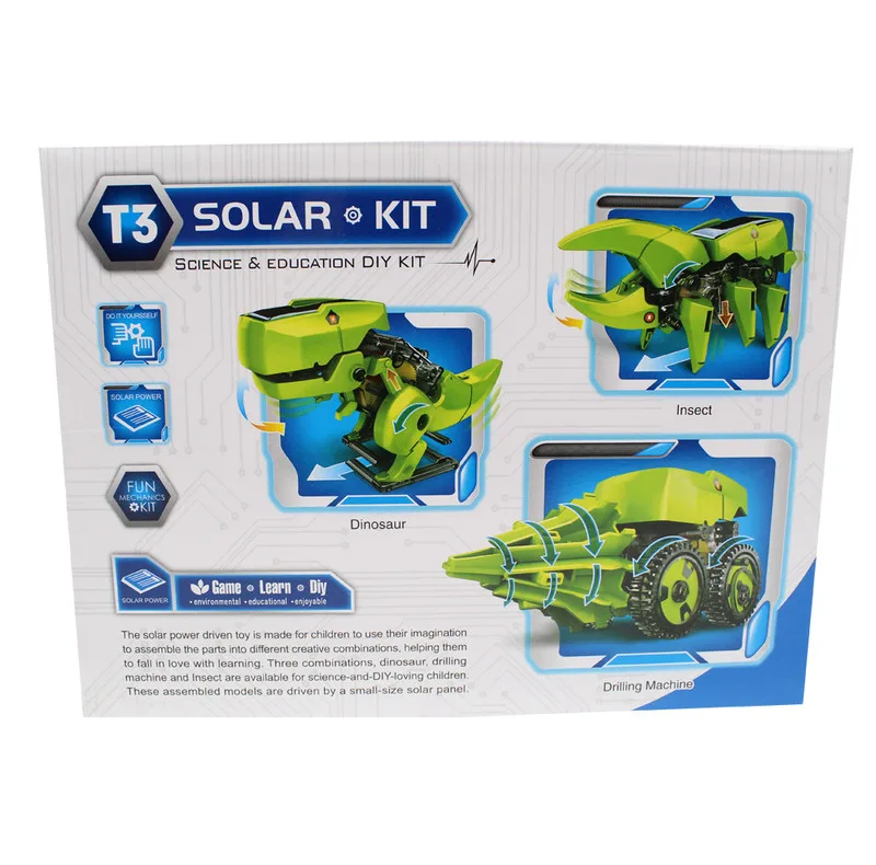 کیت آموزشی ناب سل مدل کیوت سان لایت ربات خورشیدی T3 کد T3 SOLAR KIT DINOSAUR 3IN1
