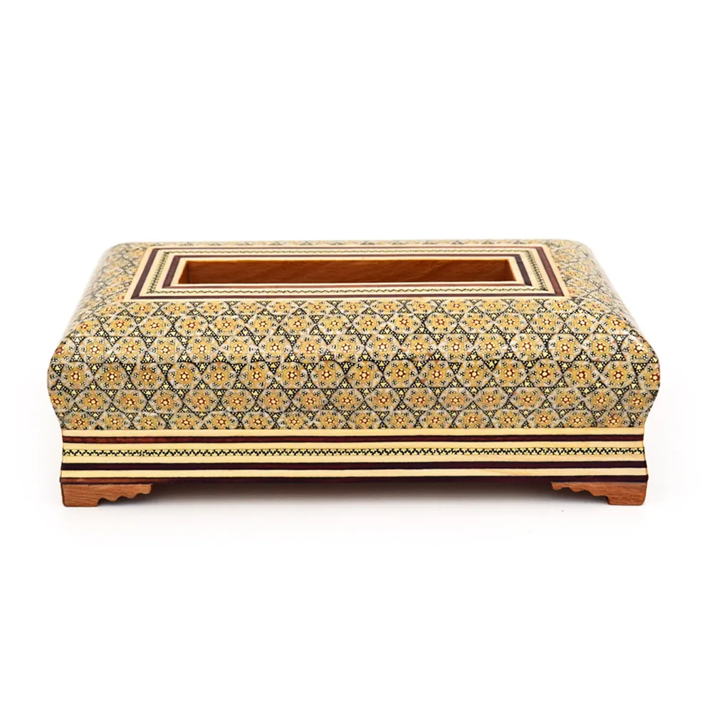 ست جعبه کارد و چنگال و جعبه دستمال کاغذی خاتم کاری کد 3