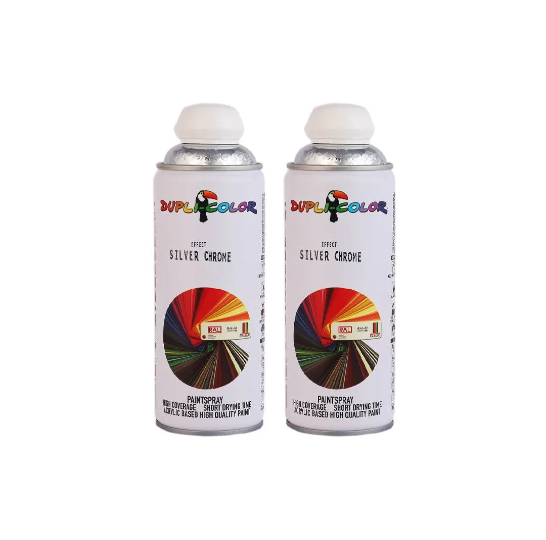 اسپری رنگ کروم نقره ای دوپلی کالر مدل Effect Silver Chrome حجم 400 میلی لیتر مجموعه 2 عددی