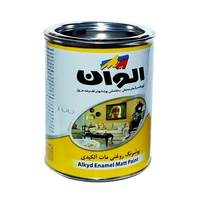 رنگ روغنی مشکی مات الوان کد 100 حجم 1000 میلی لیتر