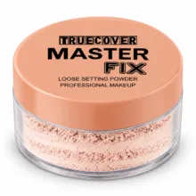 پودر فیکس تروکاور مدل master fix وزن 100 گرم، با جلوه رنگ نارنجی و مناسب پوست‌های ترکیبی، پودر فیکس برای آرایش‌های طولانی‌مدت