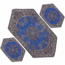 ست سه تکه رومیزی ترمه مدل نسترن کد BUC3-3