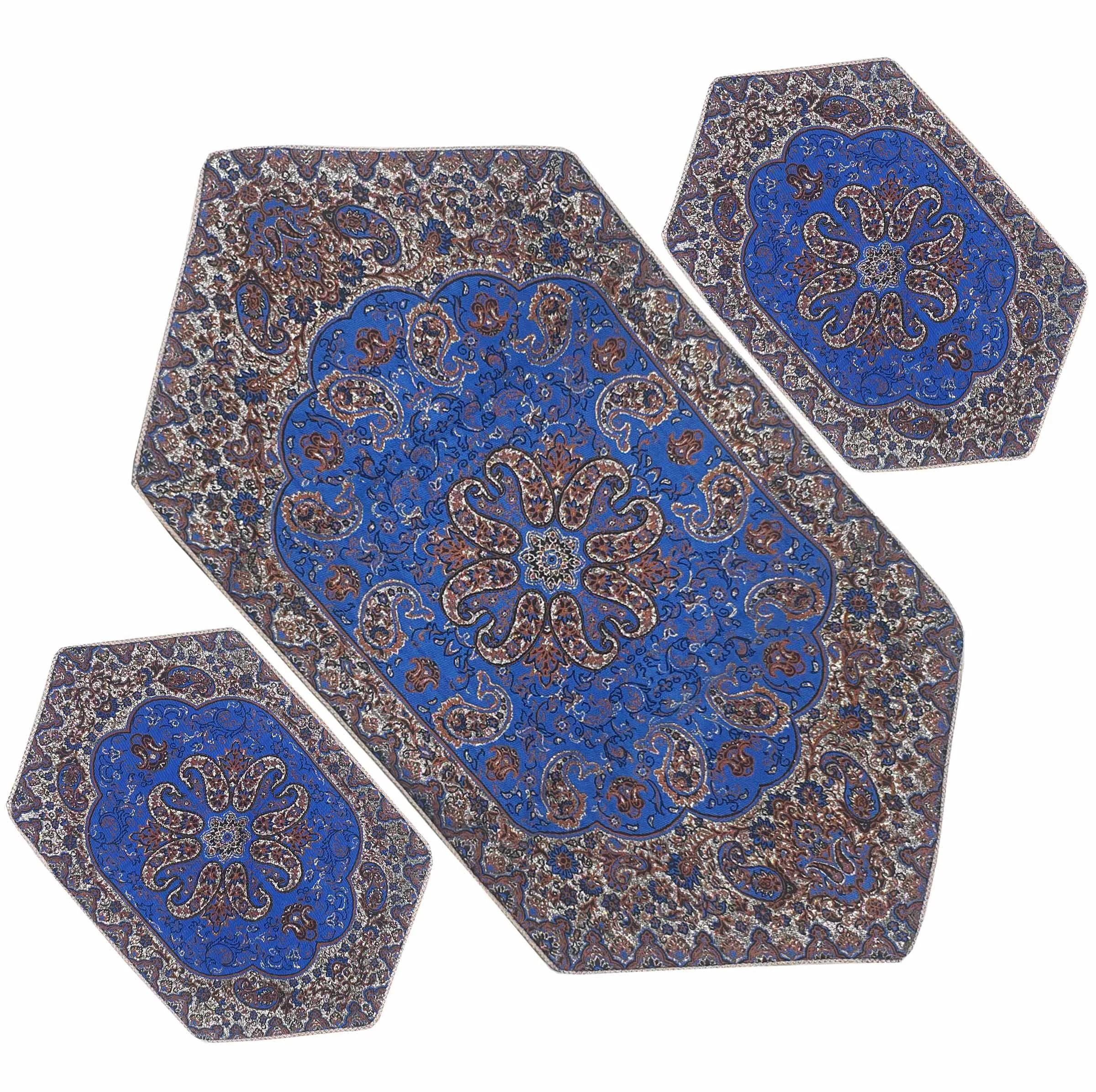 ست سه تکه رومیزی ترمه مدل نسترن کد BUC3-3