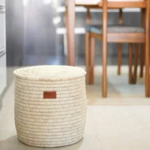 سطل برنج حصیری مهتاک دکور مدل استوانه کد 7