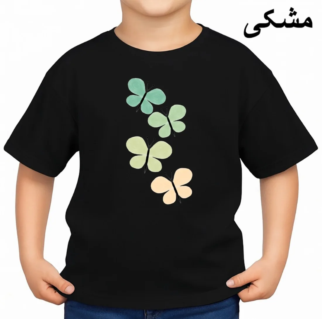 تیشرت آستین کوتاه بچگانه مدل پروانه کد p1