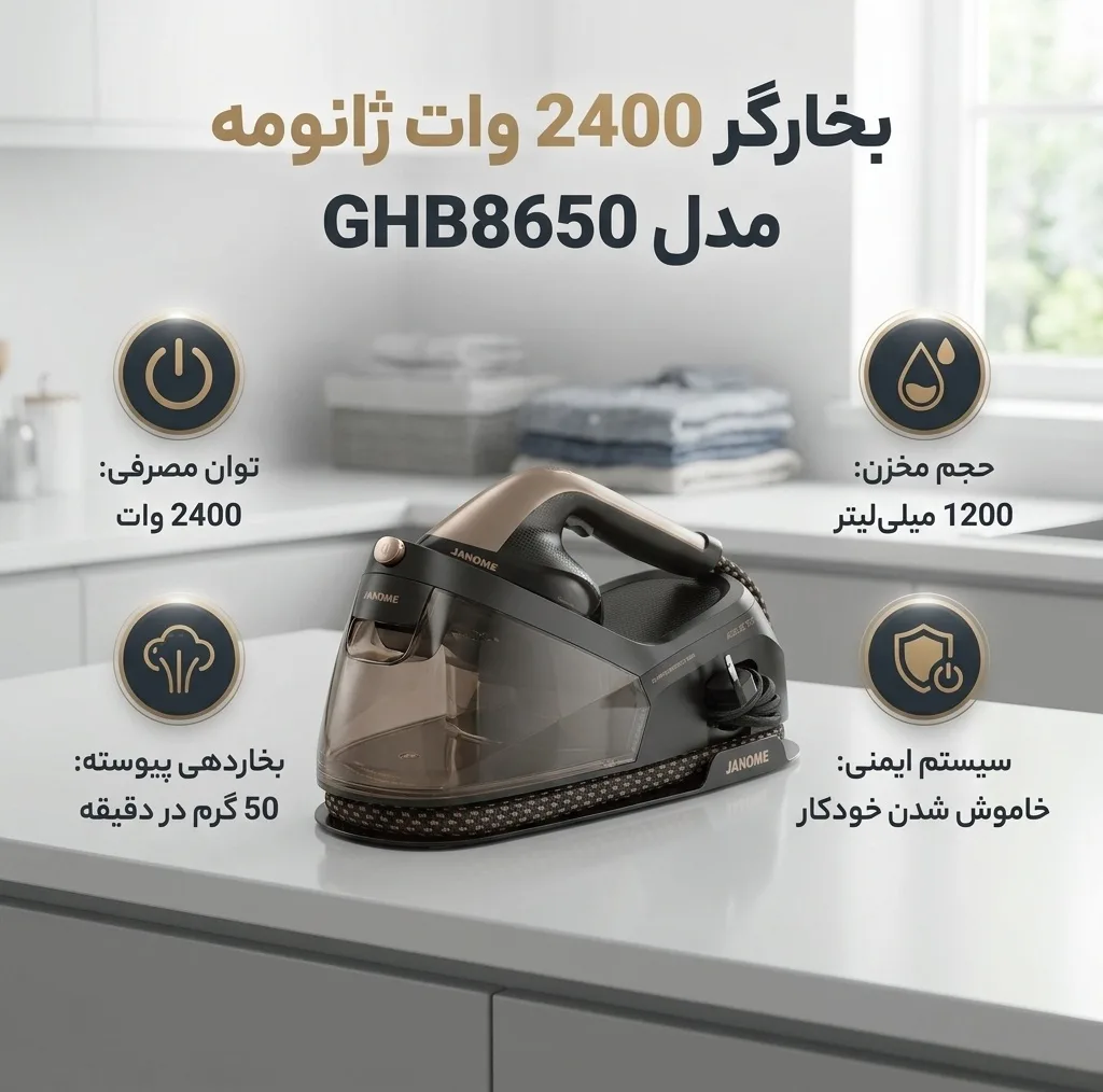 بخارگر 2400 وات ژانومه مدل GHB8650