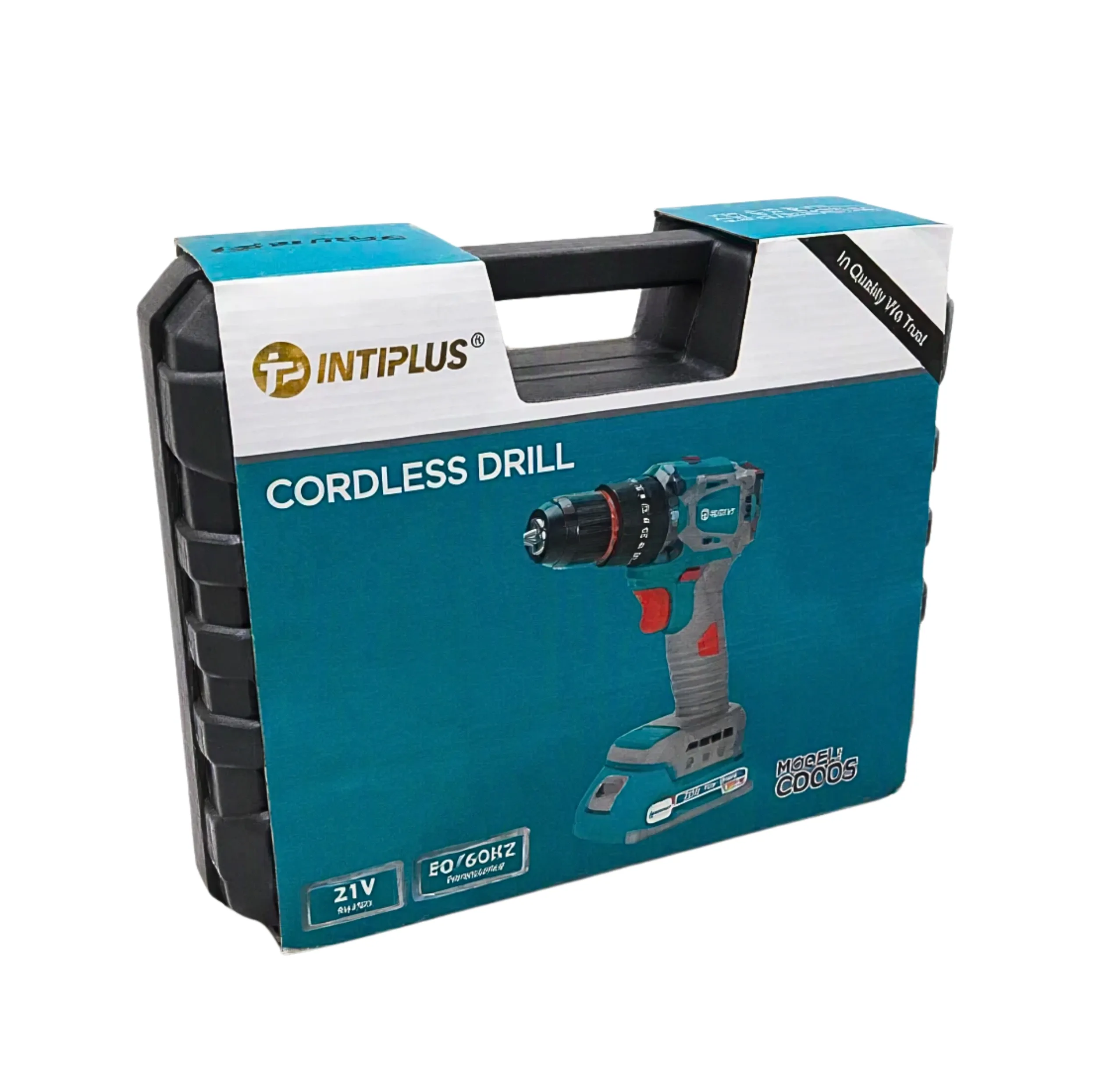 دریل پیچ گوشتی شارژی براشلس چکشی 10 میلیمتری 21 ولت اینتی پلاس مدل CD005 مجموعه 5 عددی