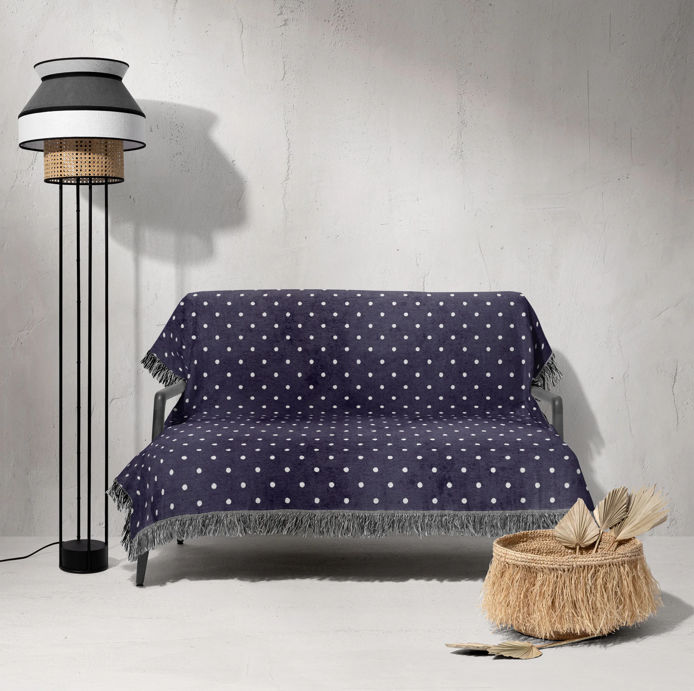 شال مبل و تخت خانه مسعود مدل مخمل ریشه دار کد 001 سایز 170x140 سانتی‌ متر