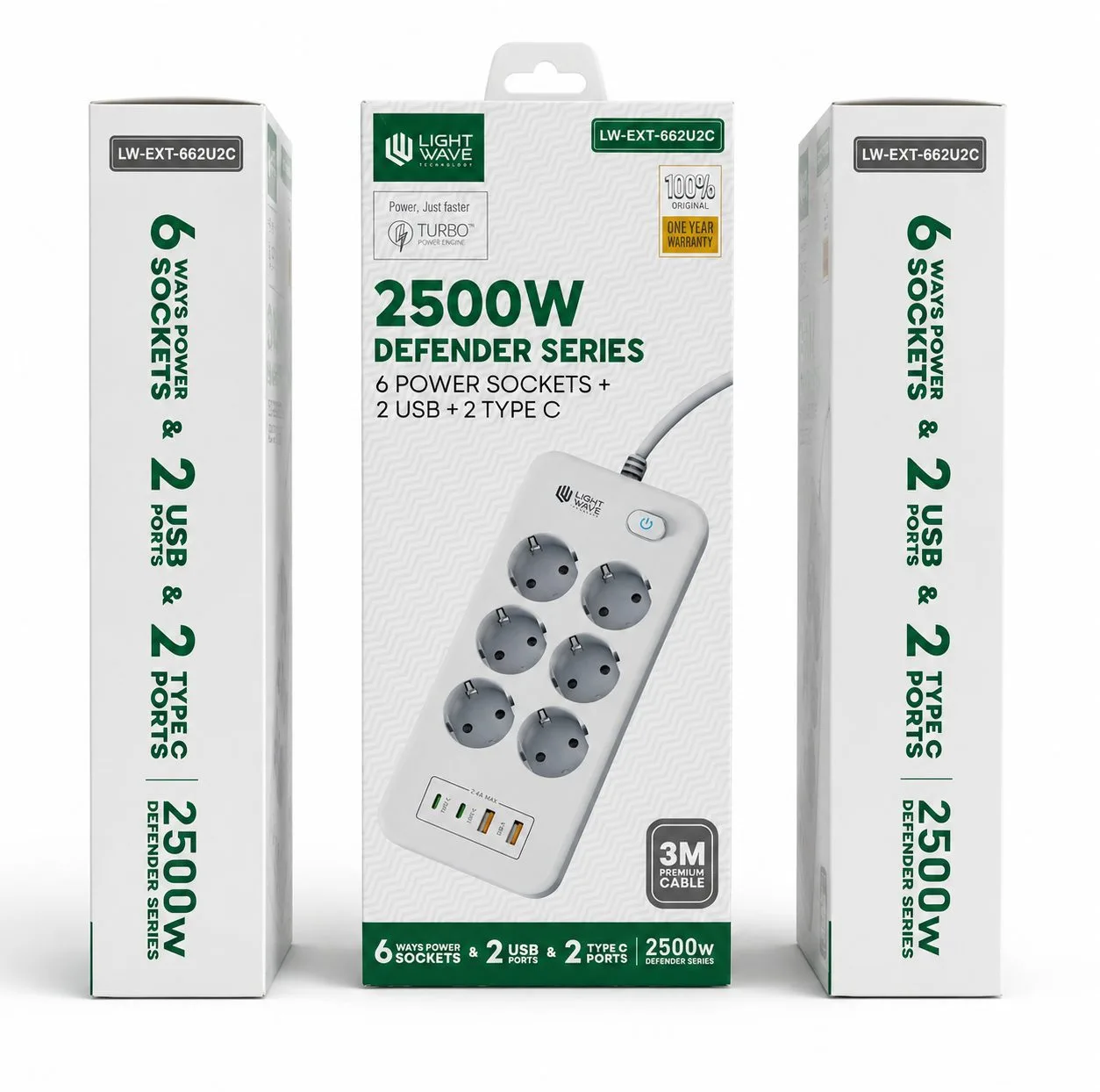 چندراهی برق لایت ویو مدل Defender Series طول کابل ۳ متر