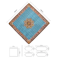 رومیزی ترمه عدل طرح گل فرنگ