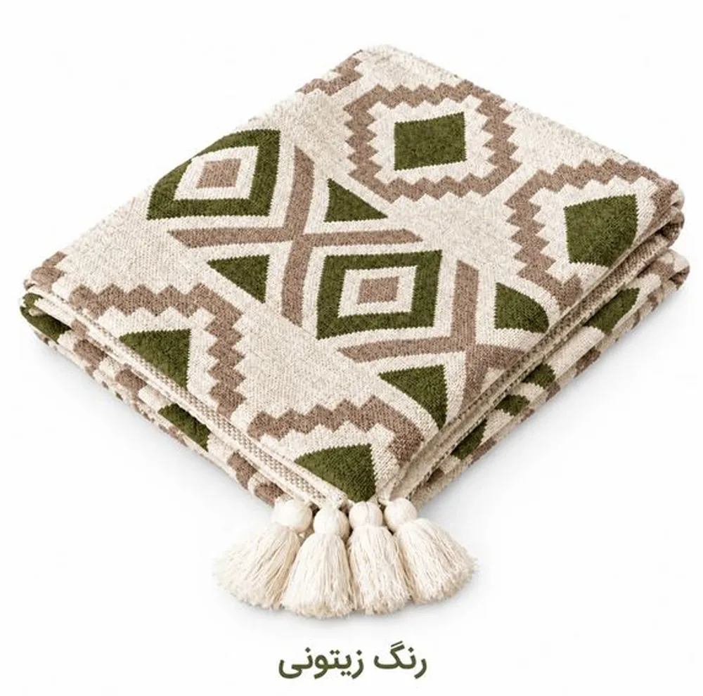 شال مبل و تخت هنرمند مدل پانچ‌دوزی کد 110 سایز 200×150 سانتی‌متر