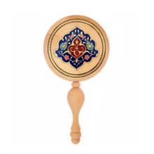 آینه چوبی طرح گلی