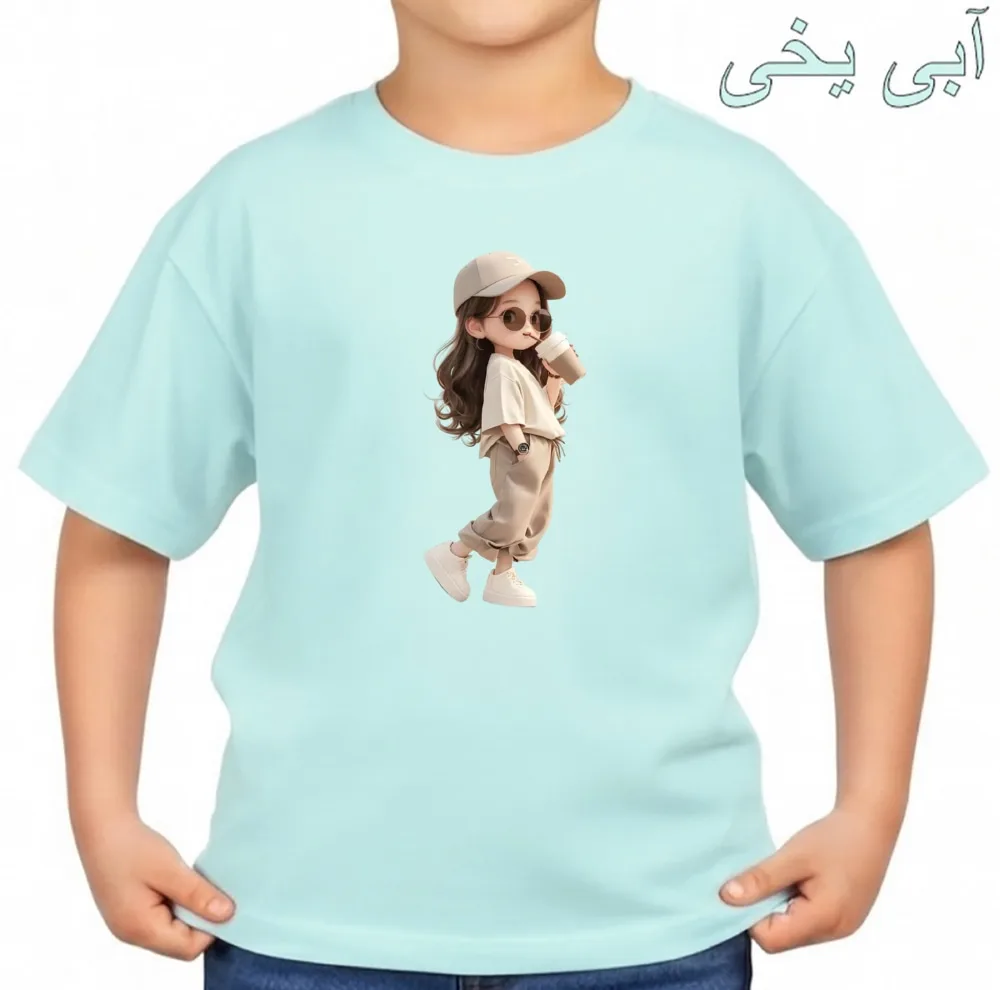 تی‌شرت آستین کوتاه بچگانه مدل دخترک اسپرت کد v3