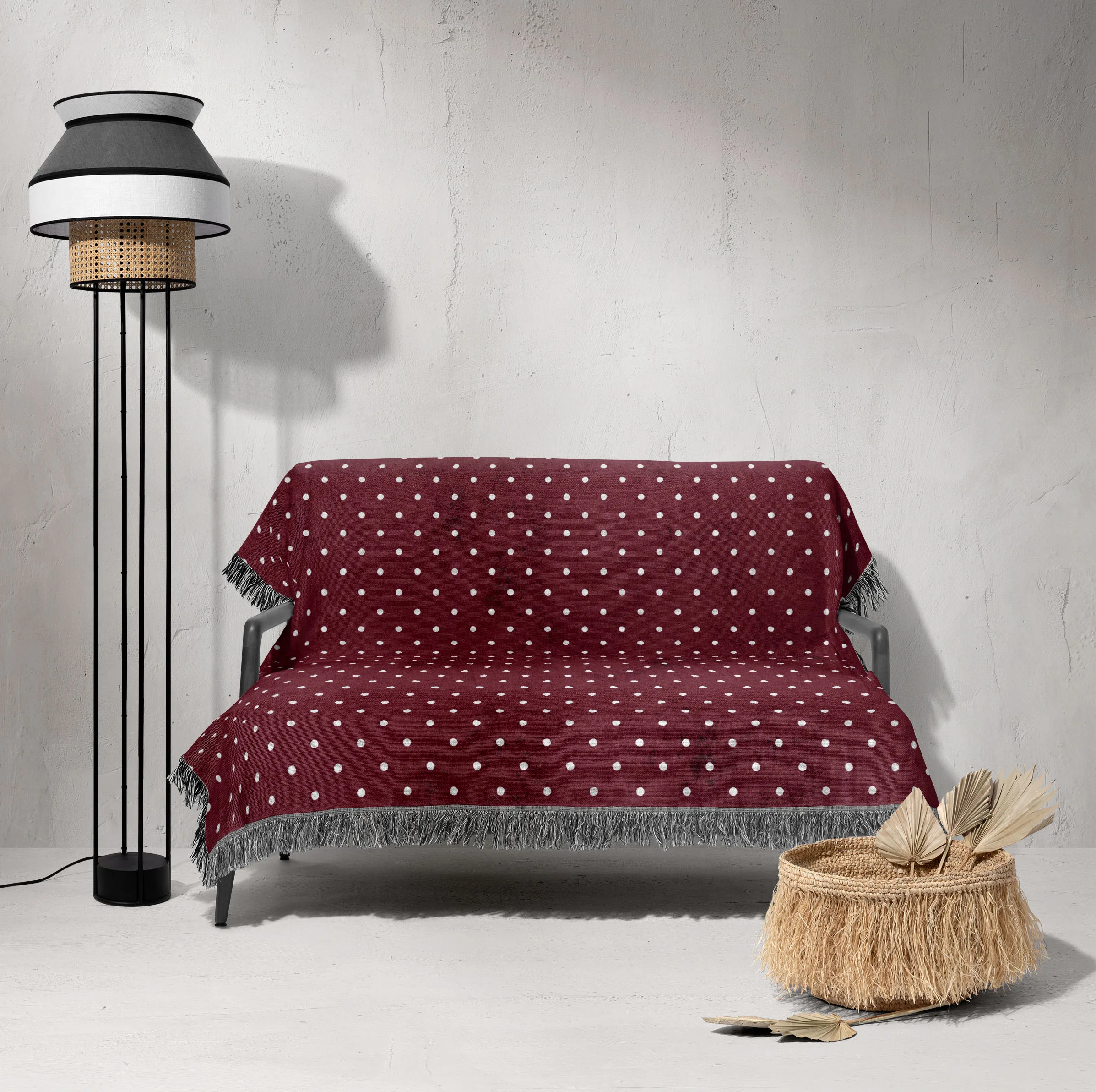 شال مبل و تخت خانه مسعود مدل مخمل ریشه دار کد 001 سایز 170x140 سانتی‌ متر