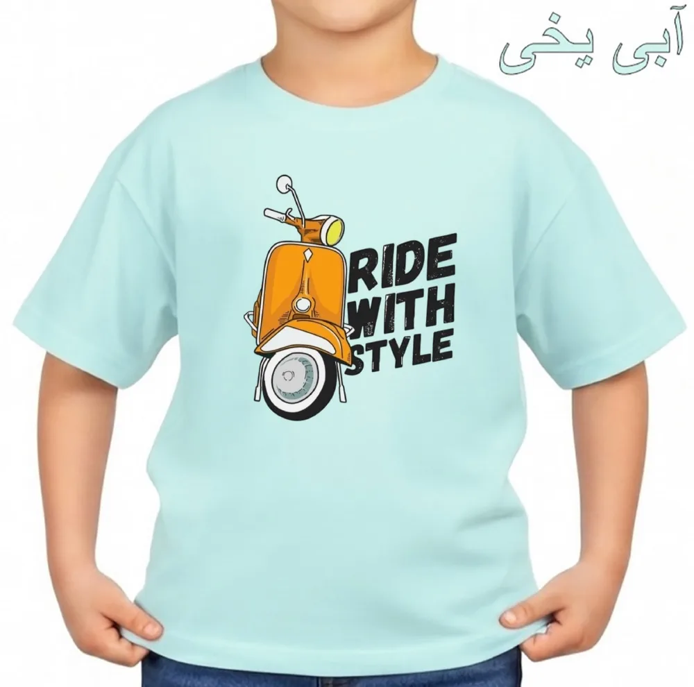 تی‌شرت آستین کوتاه بچگانه مدل موتور کد v1