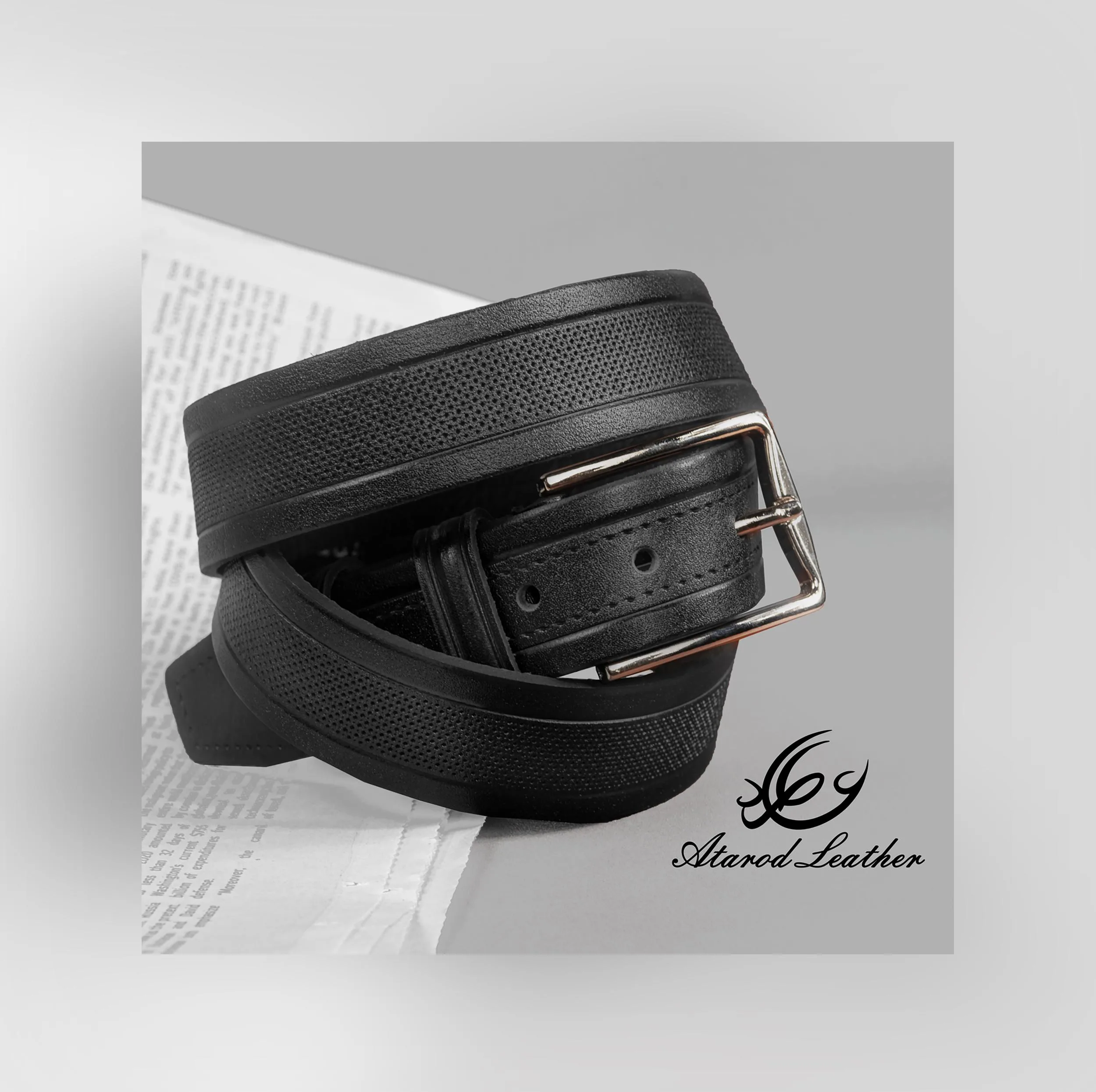 کمربند مردانه چرم عطارد مدل چرم طبیعی گاومیش کد B35