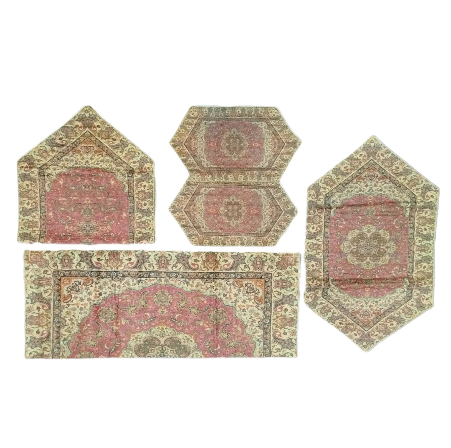 رومیزی ترمه طرح آفتاب کد1 مجموعه 5 عددی