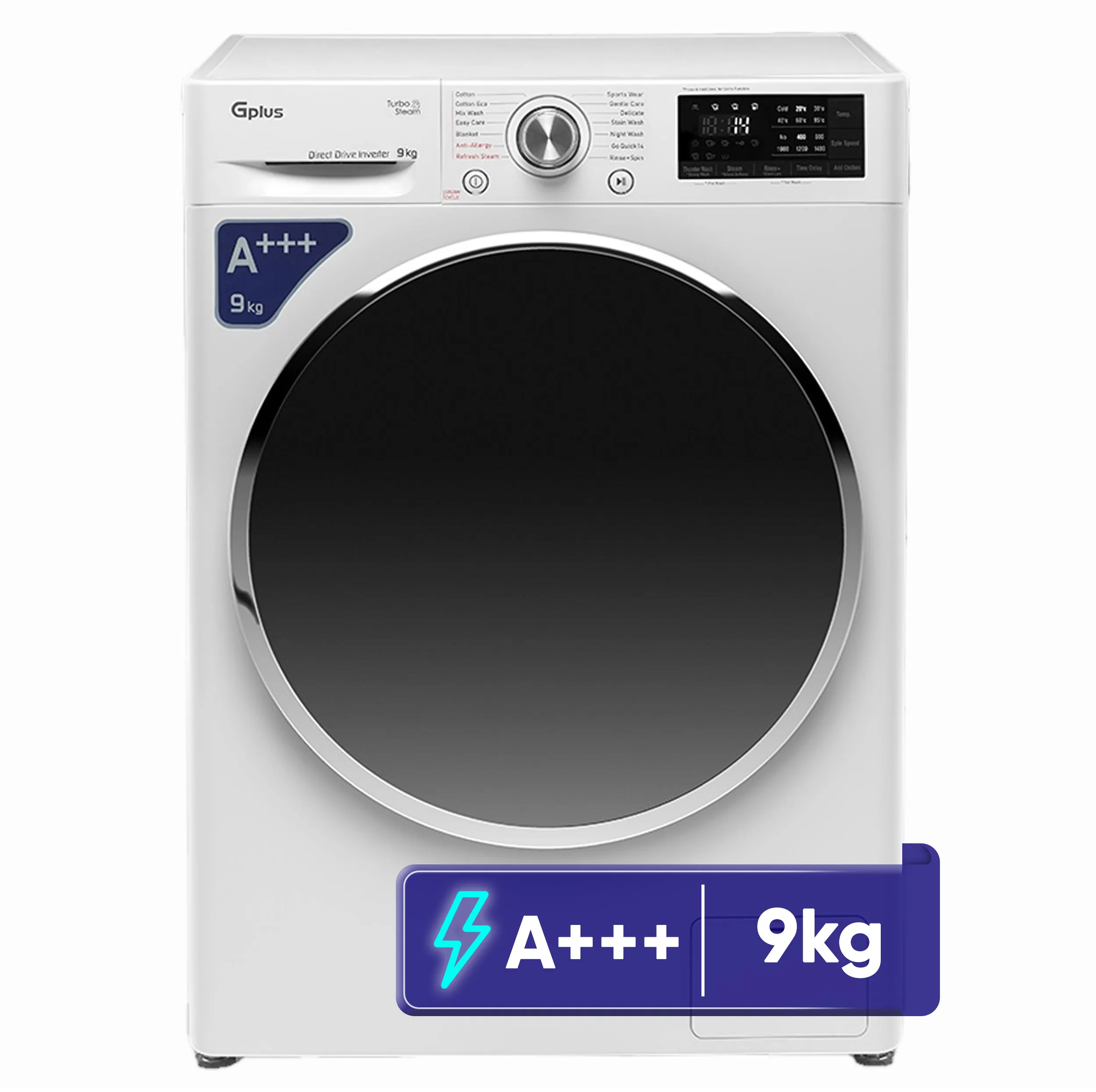 ماشین لباسشویی 9 کیلوگرم اتوماتیک جی پلاس مدل GWM-R99W