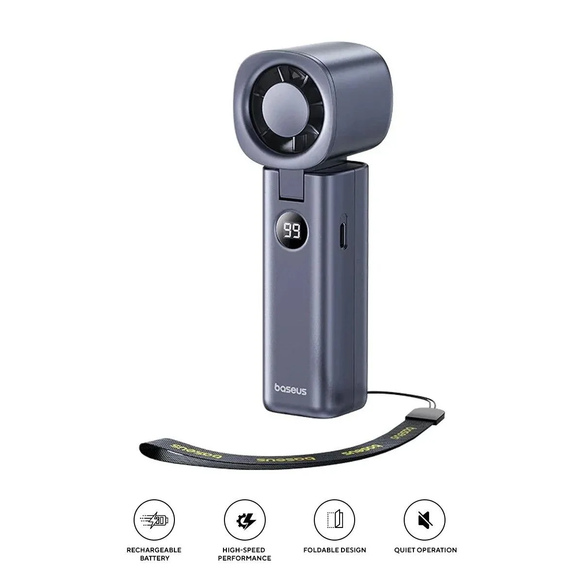 پنکه شارژی بیسوس مدل BS-CG037 ظرفیت 4000 میلی آمپر ساعت