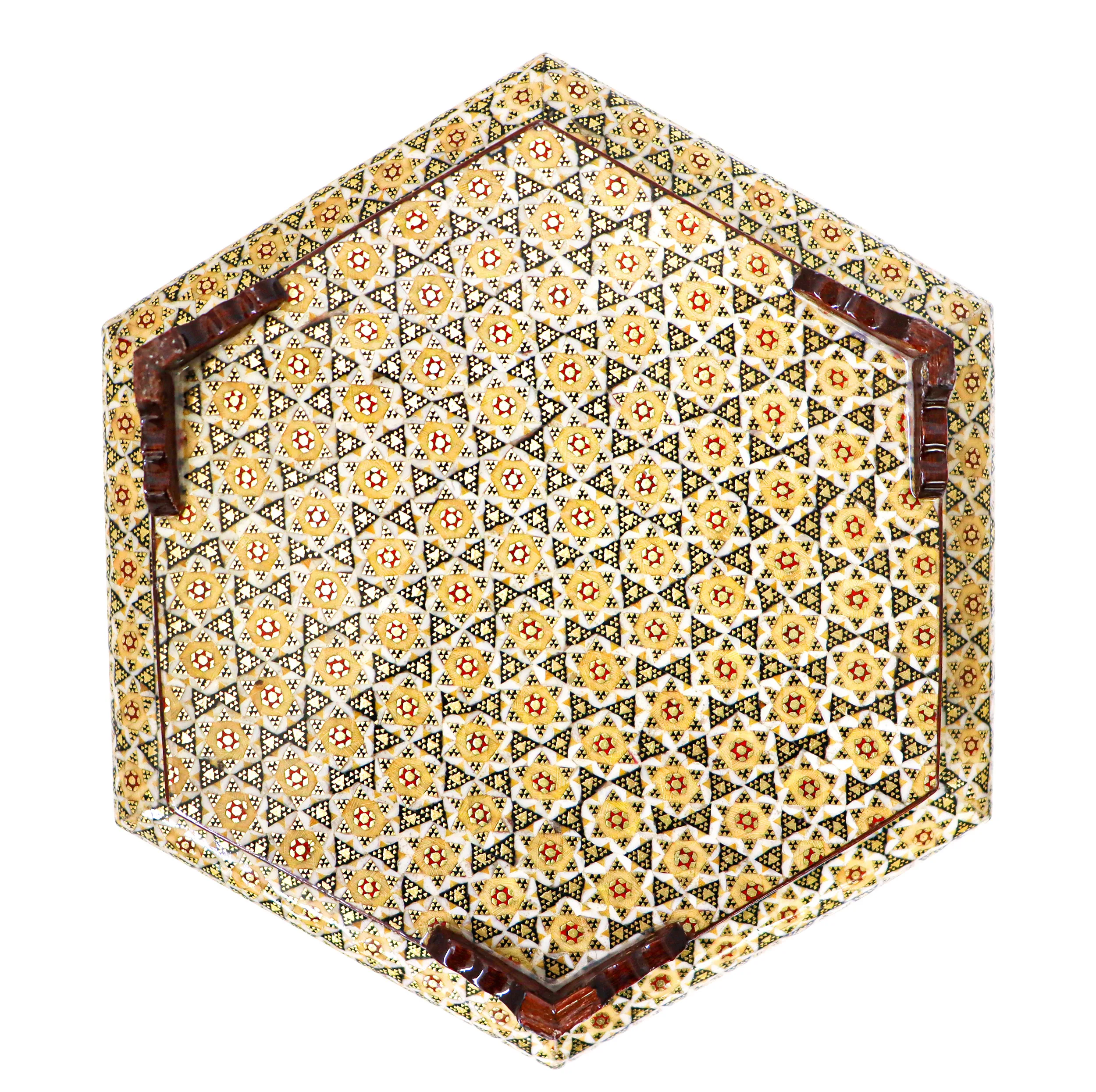 شکلات خوری خاتم کاری مدل 6 ضلعی کد 2110-2f3