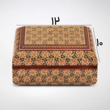 جعبه جواهرات خاتم کاری مدل زیر و روگرد جیر کد 12