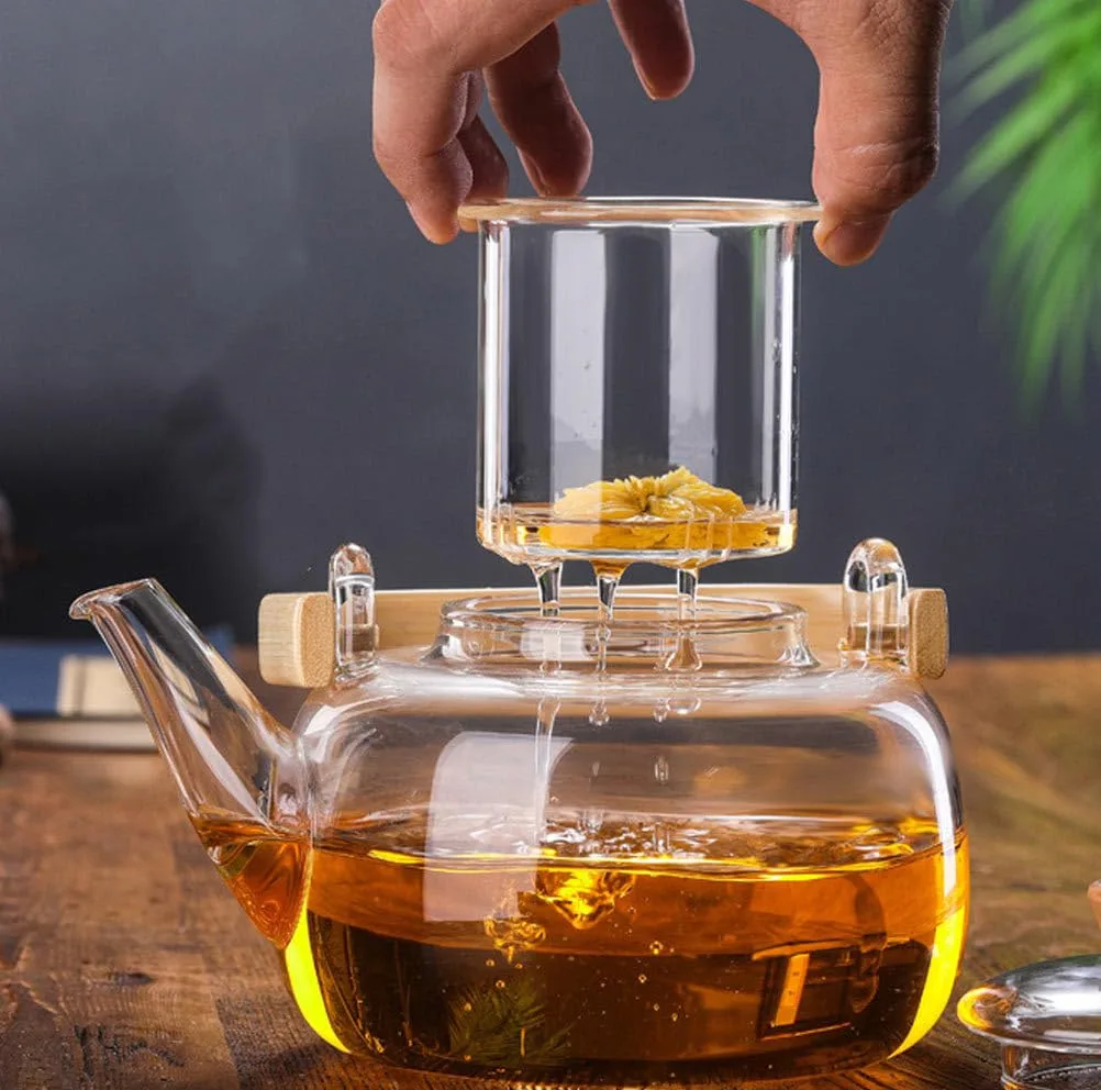 قوری مدل ویداستی دسته بامبو کد 1369n 800cc