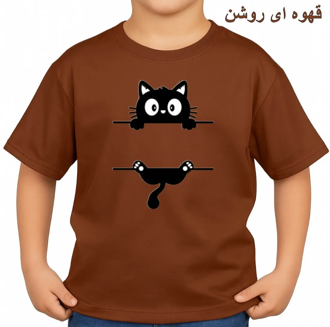 تیشرت آستین کوتاه بچگانه مدل گربه آویزان کد p1