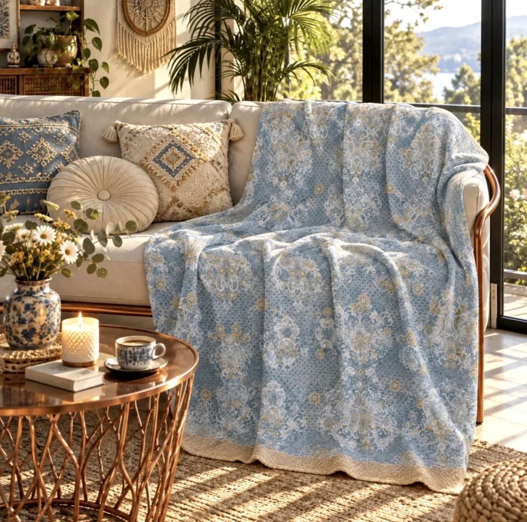 پتو مسافرتی 1 نفره طرح سه بعدی مدل کلاسیک سایز 160×220 سانتی‌متر