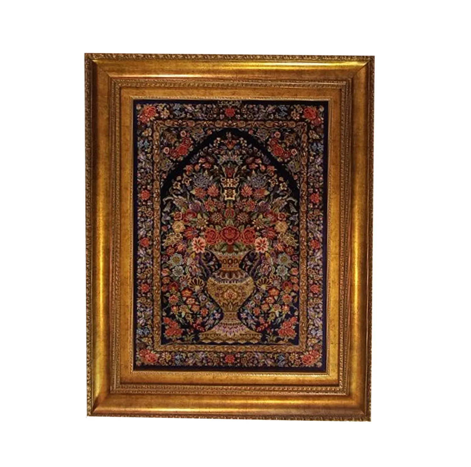 تابلو فرش دستباف مدل ابریشم قم کد NKP.T.N124