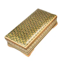 ست جعبه دستمال کاغذی و جعبه کارد و چنگال خاتم کاری کد2614