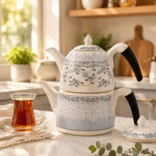 ست کتری و قوری مدل چینی گنجایش کتری 1.7 لیتر گنجایش قوری 0.75 لیتر