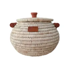 سطل برنج حصیربافی مهتاک دکور مدل دسته دار