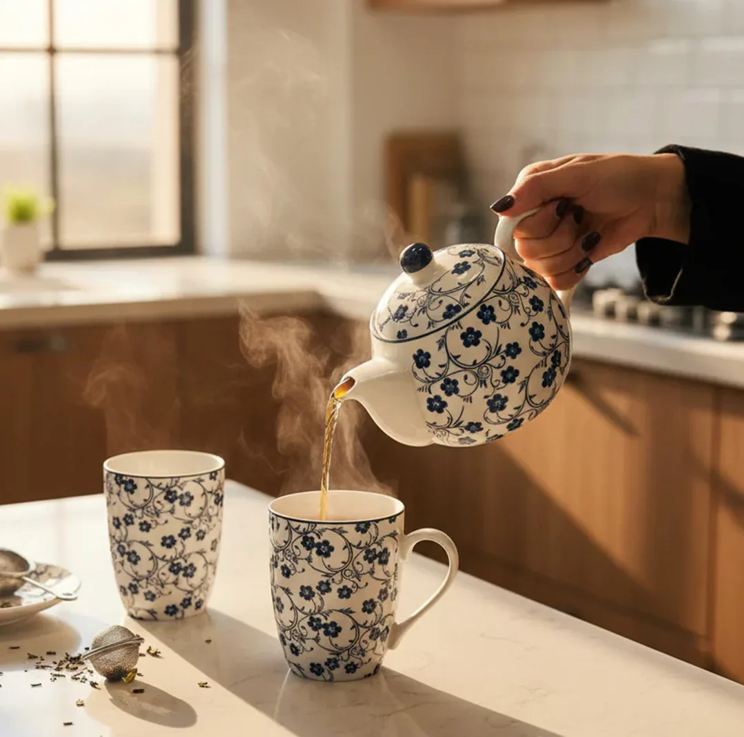 قوری دنی هوم مدل گل شکوفه گنجایش 0.5 لیتر