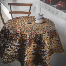 رومیزی ترمه عدل طرح باغ بهشت
