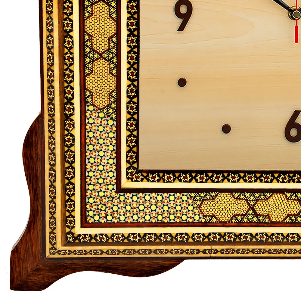 ساعت دیواری خاتم کاری مدل آرام گرد کد 40-4