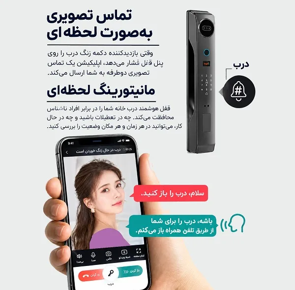 دستگیره در هوشمند تویا مدل DH-P780