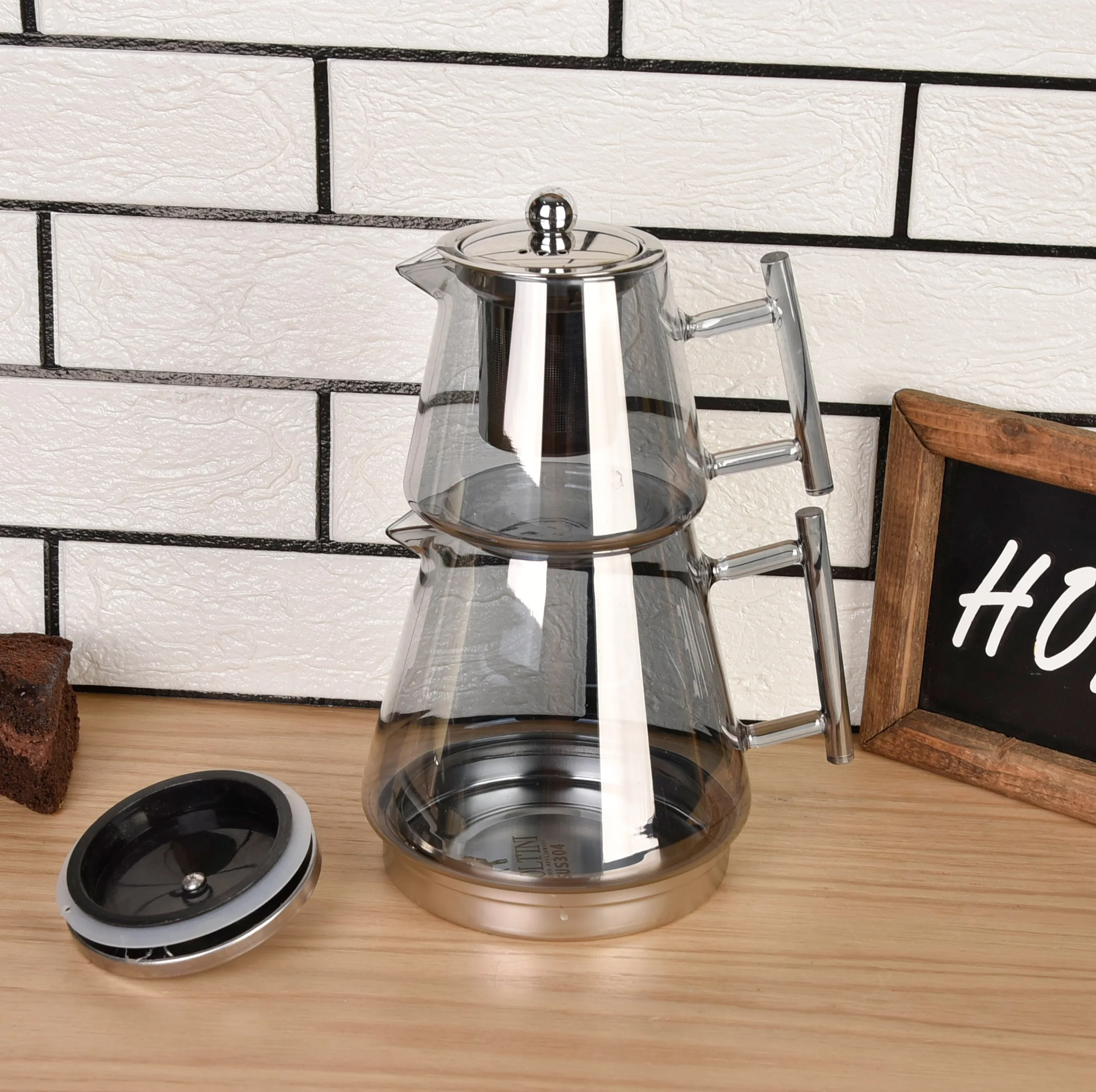 ست کتری قوری مولتینی کد 4572 گنجایش کتری 1.5 لیتر گنجایش قوری 0.6 لیتر