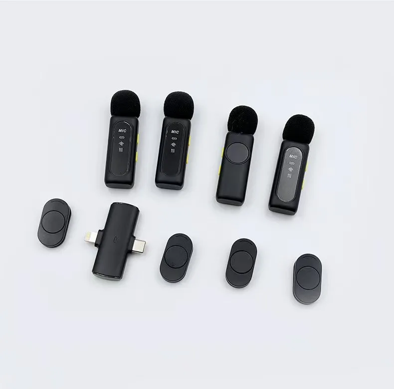 میکروفون حرفه‌ای بی‌سیم مدل T90 4MIC با درگاه تایپ سی و لایتنینگ و 4 میکروفون