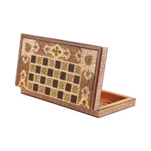 صفحه شطرنج خاتم کاری چوبی فراز هنر مدل نقاشی اسلیمی کد 2-30
