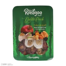 آجیل مخلوط شب یلدا اکبر راستگو - 700 گرم به همراه میوه خشک اکبر راستگو - 250 گرم و زردآلو خشک اکبر راستگو - 500 گرم