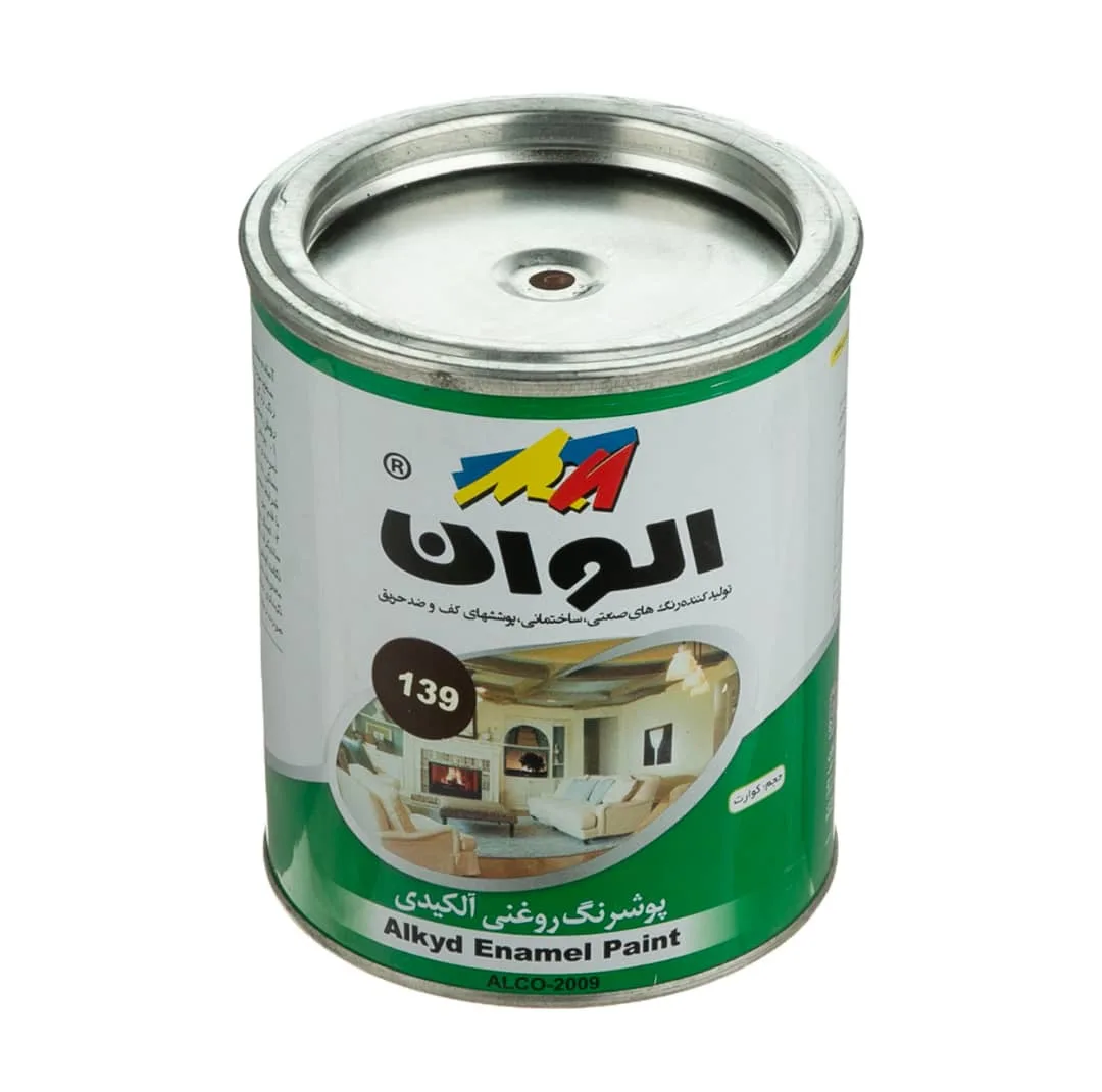 رنگ روغنی قهوه ای تیره الوان مدل ALCO-2009 حجم 1000 میلی لیتر