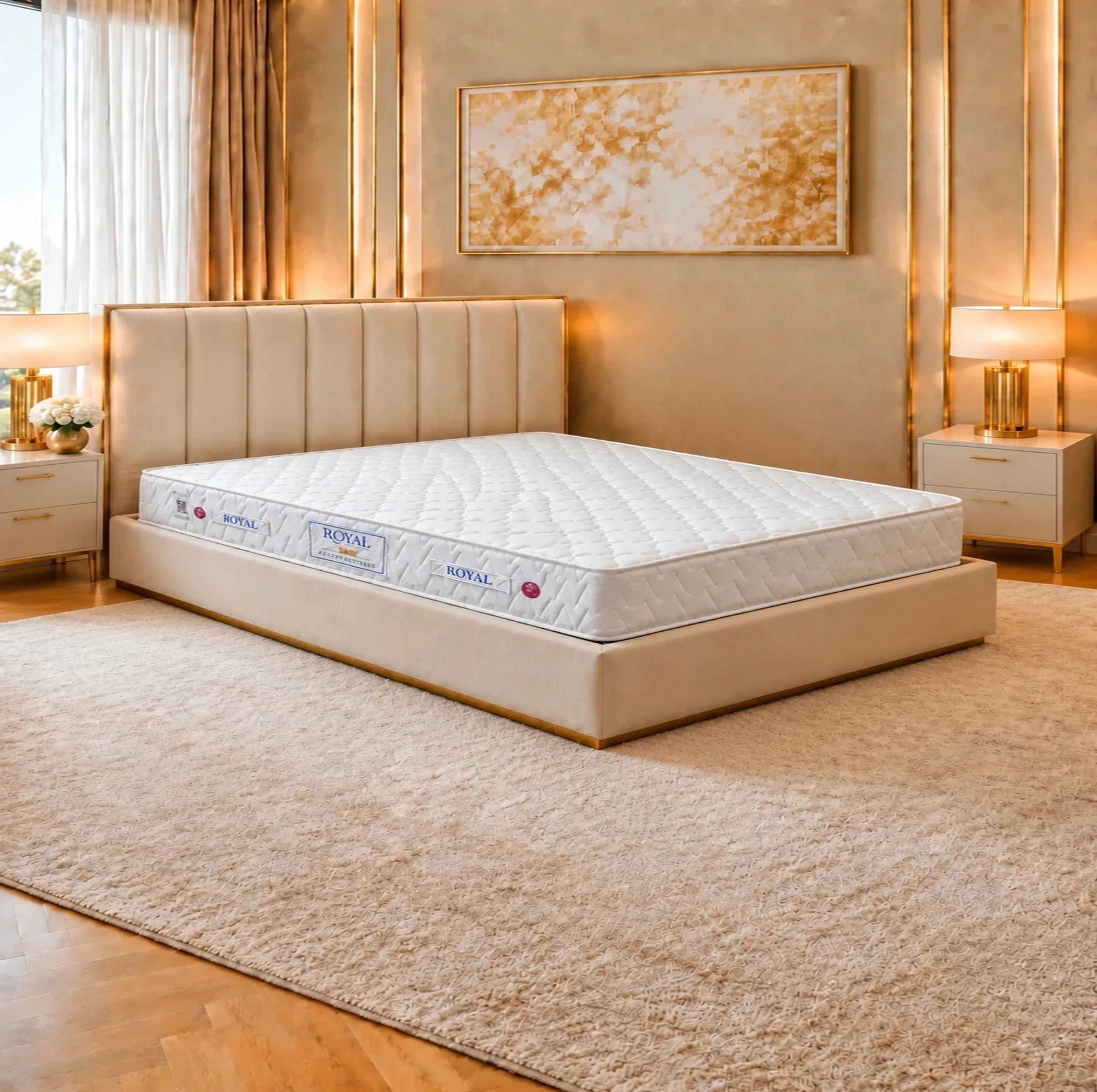 تشک طبی فنری رویال مدل بونل 8 یک نفره سایز 180 × 80 سانتی متر