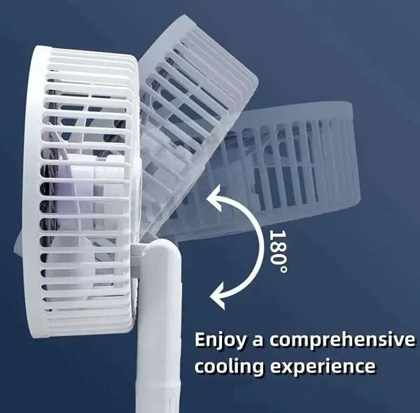 پنکه شارژی مدل Circulation Clamp Fan-2000 ظرفیت 1200 میلی آمپر ساعت